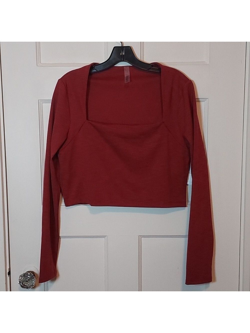 Beyond Yoga Heather Rib Cropped Pullover Rosewood Size XL